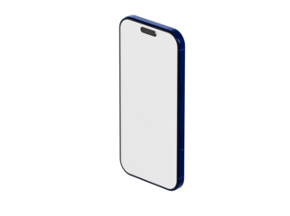 Clean, contemporary design of a smartphone featuring a sleek blue frame and a minimalist appearance, ideal for