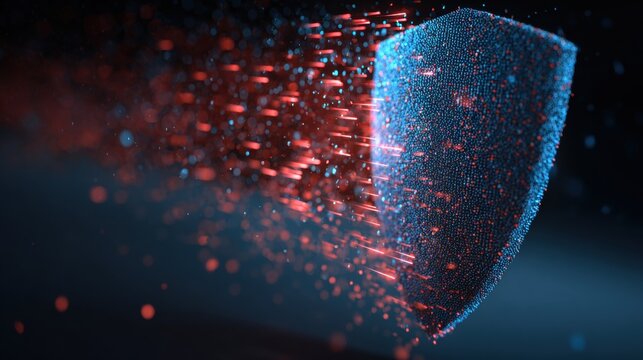 Digital Security Shield: A conceptual representation of digital security with a shield, symbolizing protection and defense against potential threats. - Powered by Adobe
