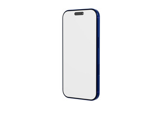 High-quality image of a new smartphone with blank display, perfect for mockup or tech concept. Ideal for UI/UX