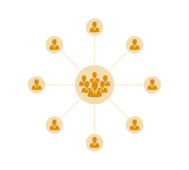 Golden Radial Network of Connected Nodes, a Symbol of Technological Progress and Decentralized System Architecture