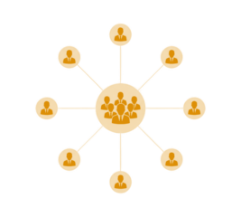 Golden Radial Network of Connected Nodes, a Symbol of Technological Progress and Decentralized System Architecture