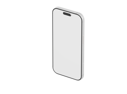 White smartphone isolated on white. Blank phone screen mockup. Technology, gadget, modern design for app and UI