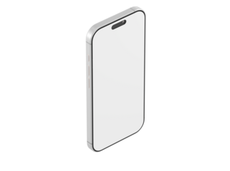 Isometric view of a blank modern smartphone, mockup. Perfect for app mockups, website design, and technology co