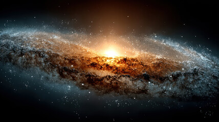 A breathtaking galaxy showcases swirling colors and bright stars in the vastness of space, creating a captivating cosmic spectacle.