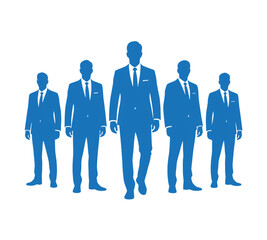 A Group of Men in Suits Standing Together With a Transparent Background