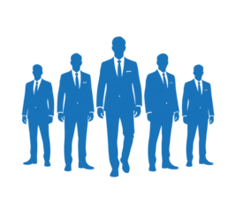 A Group of Men in Suits Standing Together With a Transparent Background