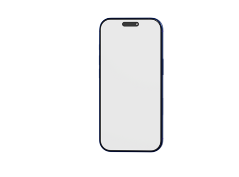 Minimalist smartphone mockup with a blank display, perfect for showcasing apps or designs. Ideal for technology