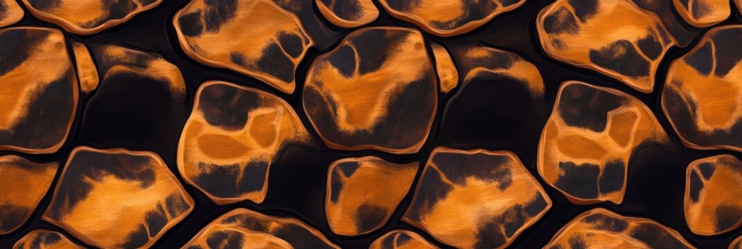 Turtle shell texture with copy space. Close-up turtle pattern. Reptile shell design. Turtle scales. Realistic turtle shell. Turtle design texture. Detailed turtle shell close-up. Wild Animal texture.	