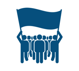 Silhouette of People Protesting with a Banner in Solidarity Expressing Collective Opinions and Advocating for Societal Change