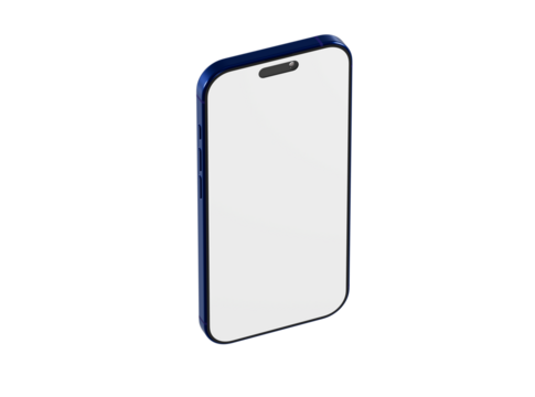 Stylish mockup of a smartphone, showcasing a blank screen for app concepts, UI design, or tech product visualiz