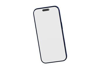 Clean, isolated shot of a modern smartphone with a blank white screen, perfect for mockups, app showcases, and