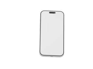 Clean and modern smartphone design with blank screen for your app or content display on isolated white. perfect