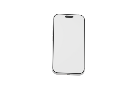 Clean and modern smartphone design with blank screen for your app or content display on isolated white. perfect