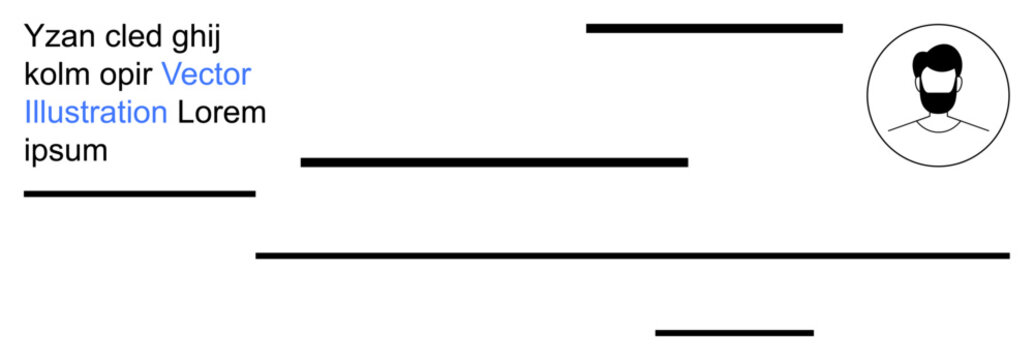 Business templates, profile summaries, corporate communication, digital identity, branding materials, document layouts. Abstract avatar icon and placeholder text in minimalist style. Corporate