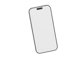 Clean, modern smartphone mockup on white background. Perfect for tech, UI/UX, and design presentations. Simple,