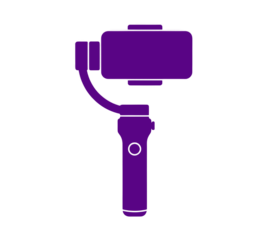 Silhouette of a Stabilizing Handheld Gimbal Device for Enhanced Filming, Motion Control and Professional Video Recording