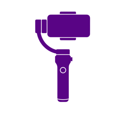 Silhouette of a Stabilizing Handheld Gimbal Device for Enhanced Filming, Motion Control and Professional Video Recording