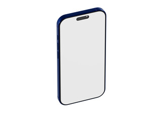 Stylish mockup of a smartphone featuring a sleek design and vibrant blue case, perfect for presentations or app