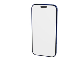 Clean, isolated smartphone with a blue frame and blank screen. Perfect for UI design, mockup, and technology-re