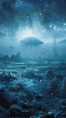 An otherworldly ocean landscape teeming with life