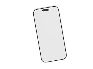 Clean white smartphone design concept. Blank screen mockup for app presentation, UI design, device showcases, a