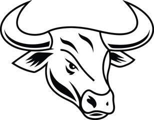 Corporate bull logo silhouette isolated on transparent background