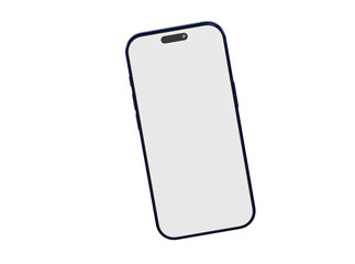 Smartphone mockup with a clean, blank screen for digital design or app presentation. Isolated on white backgrou