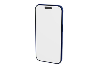 Clean, contemporary smartphone design with blank screen isolated on white backdrop. Perfect for app mockups and