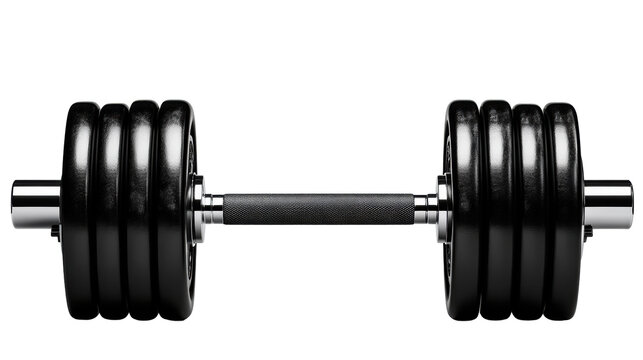 Black Dumbbells on Transparent Background