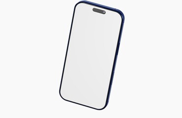 High-quality smartphone with a blank screen on white background, perfect for showcasing apps or designs. Ideal