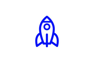 Isolated   rocket illustration in line style design. Vector illustration.