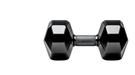 Black Dumbbell on Transparent Background