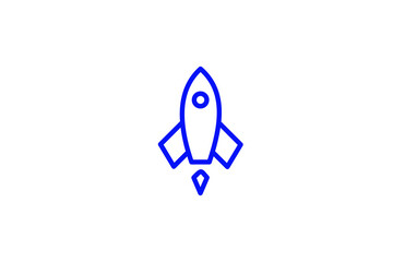 Isolated   rocket illustration in line style design. Vector illustration.