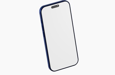Clean and modern smartphone with a blank white screen, perfect for showcasing app designs or website layouts.