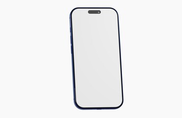 Stylish smartphone mockup featuring a blue frame and blank display, perfect for showcasing apps or websites. Di
