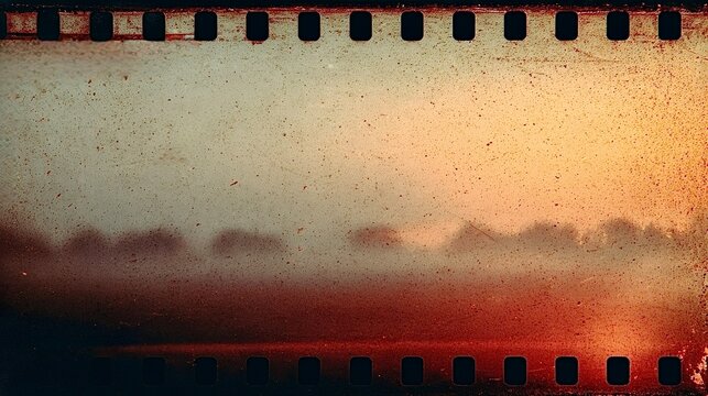 Old analog film strip with grunge texture effect