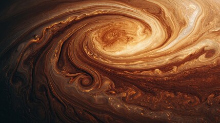 A very large swirl of brown and orange