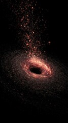 Cosmic black hole surrounded by swirling particles