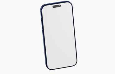 Stylish mockup of a smartphone featuring a sleek blue design with a blank white screen, perfect for showcasing