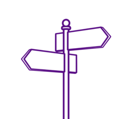 Navigate your journey with a modern signpost, guiding decisions and directions with clarity and style, perfect for wayfinding concepts and branding