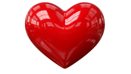 Shiny red heart symbol isolated on black background