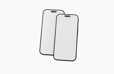 Two blank smartphones for your app or design. Perfect for showcasing user interfaces, mobile applications, or technology