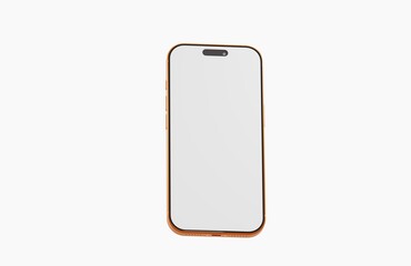 Stylish mobile phone with blank screen template, ideal for UI UX design, app presentation, and digital concepts