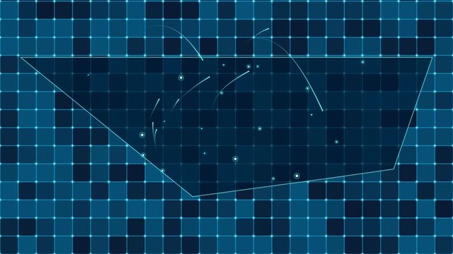 Digital grid map animation of Bir Tawil, Technology, Communication, Transportation
