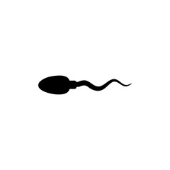 Sperm cell silhouette vector flat illustration design.