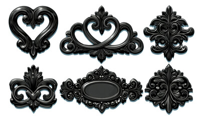 Vintage Ornamental Engravings of Classical Decorative Symbols for Illustrations