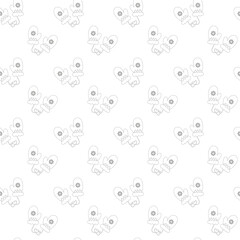 Seamless winter pattern with outlined mittens connected by a string. Minimalistic festive design in soft neutral tones, perfect for holiday backgrounds, wrapping paper, textiles, and seasonal decor