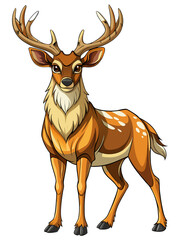 Obraz premium deer , big horn real, full body , white background