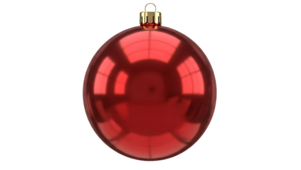 Shiny red oval christmas ornament isolated black background