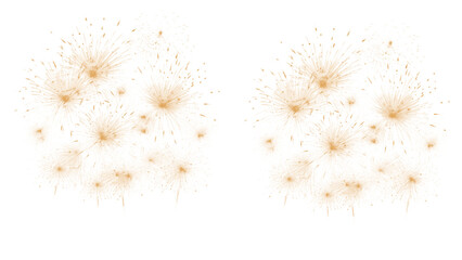 Celebrate in style with a vibrant gold fireworks display, perfect for adding a touch of magic and excitement to any design or festive occasion. © MDNAZMUL
